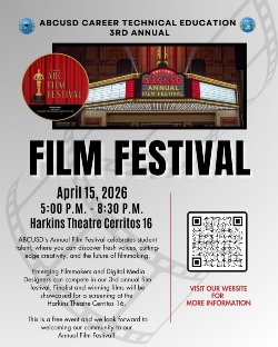 ABCUSD Film Festival, April 15, 2026, 5:00 pm to 8:30 p.m., at Harkins Theater Cerritos 16 in Cerritos, CA.